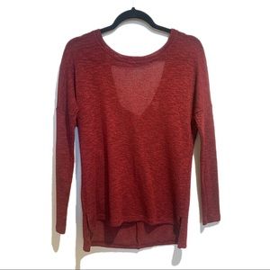 Barely worn red long sleeve with low back